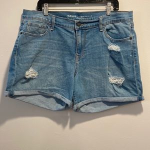 Old Navy Distressed Jean Shorts Curvy Women Size 14